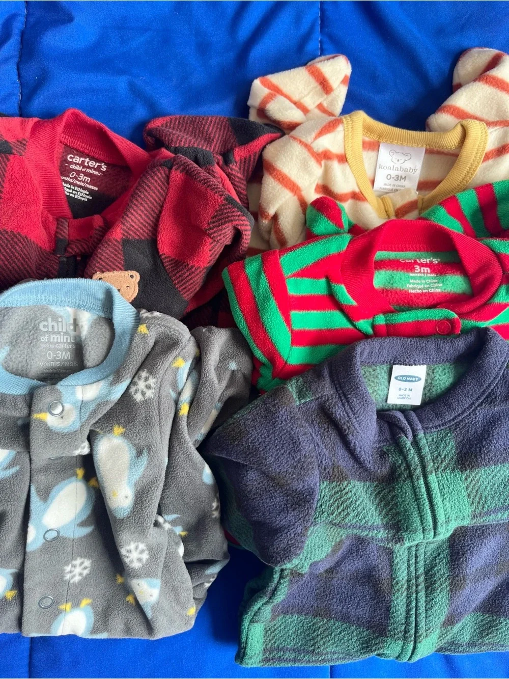 CARTER’S Baby Holiday Fleece Footed Pajamas (5) 0-3 Months